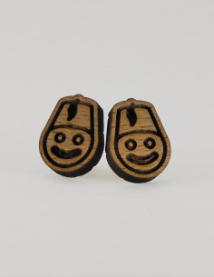 Pendientes de madera maciza, modelo paje de Alcoy (con contorno)