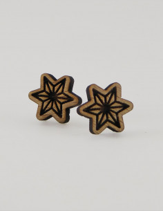 Comprar pendiente de madera maciza, estrella de navidad
