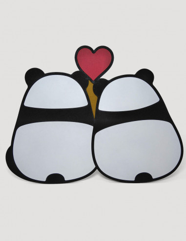 Cuadro osos panda enamorados