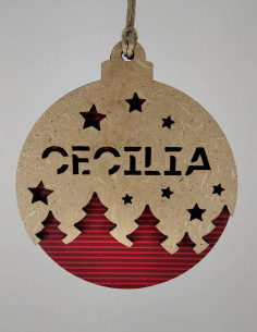Bola de Navidad con nombre, 3 capas 2