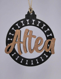 Bola de Navidad con nombre, 2 capas