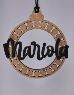 Bola de Navidad con nombre, 2 capas 2