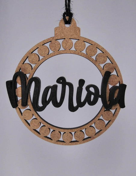 Bola de Navidad con nombre, 2 capas