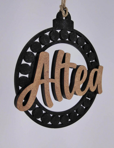 Bola de Navidad con nombre, 2 capas