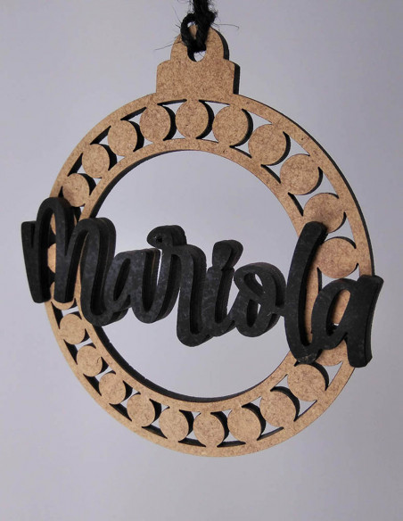 Bola de Navidad con nombre, 2 capas