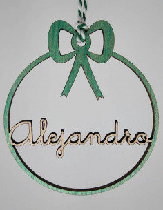 Bola de Navidad con nombre, para pintar
