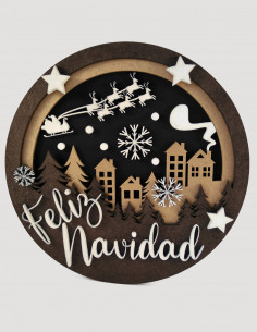 Placa-cartel Feliz Navidad