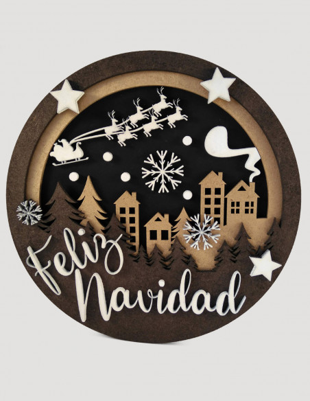 Placa-cartel Feliz Navidad