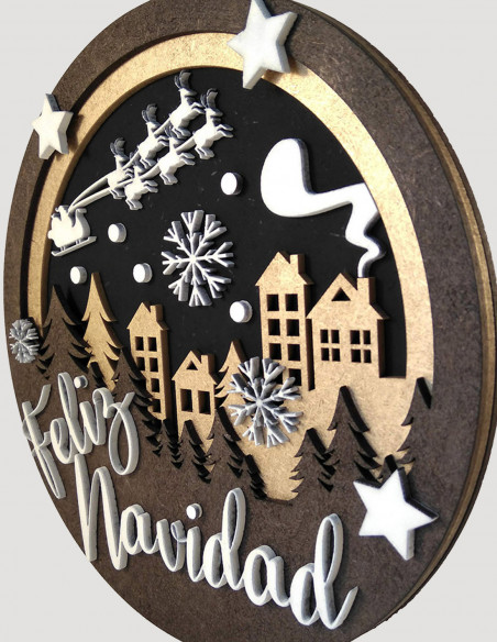 Placa-cartel Feliz Navidad