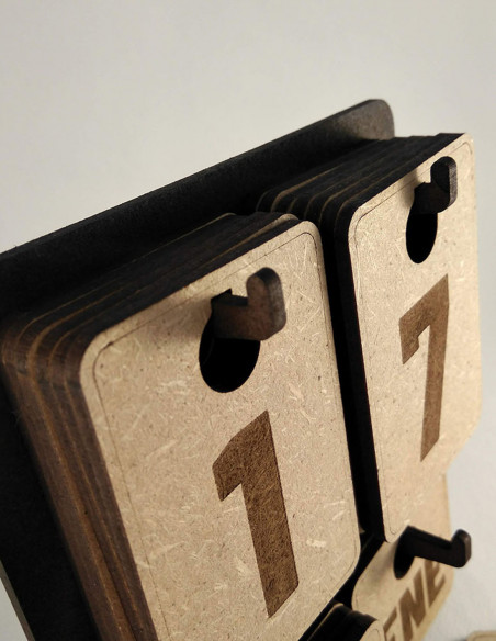 Vista detalle calendario perpetuo de sobremesa