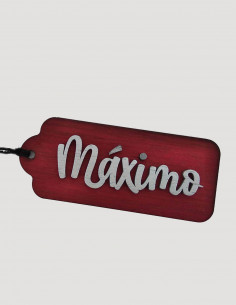 Etiqueta para regalos, de madera con nombre personalizado 2