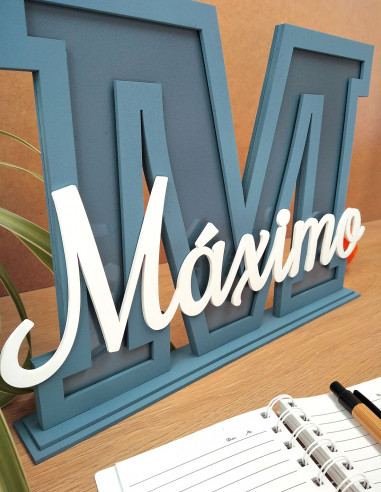 Comprar decoración infantil de madera con nombre personalizado e inicial