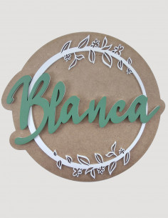 Placa cartel con nombre