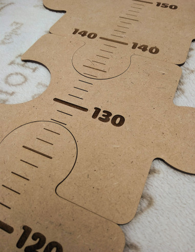 Medidor de altura, tipo puzzle, de madera, con nombre personalizado