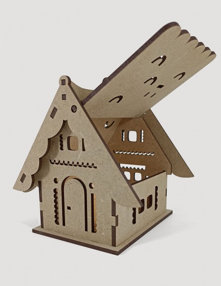 Casita de madera con vela [Mod. 3]