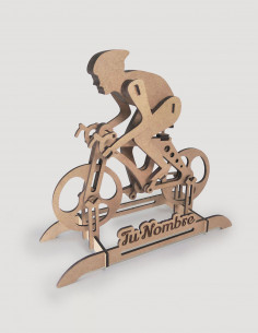Comprar trofeo ciclista personalizado, de madera.