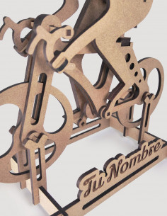 Comprar trofeo ciclista personalizado, de madera. 2