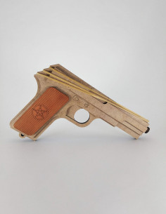 Pistola juguete lanzagomas pequeña