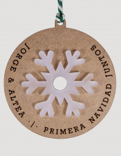 Bola de Navidad con nombre, copo metacrilato